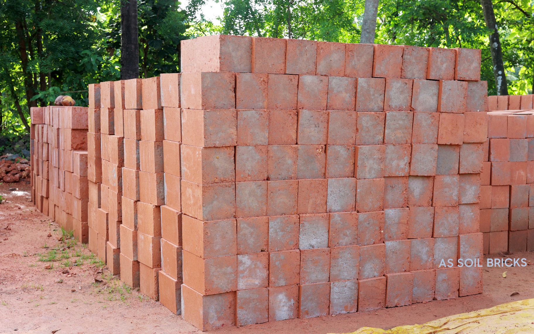 Cured brick stacks ready for dispatch